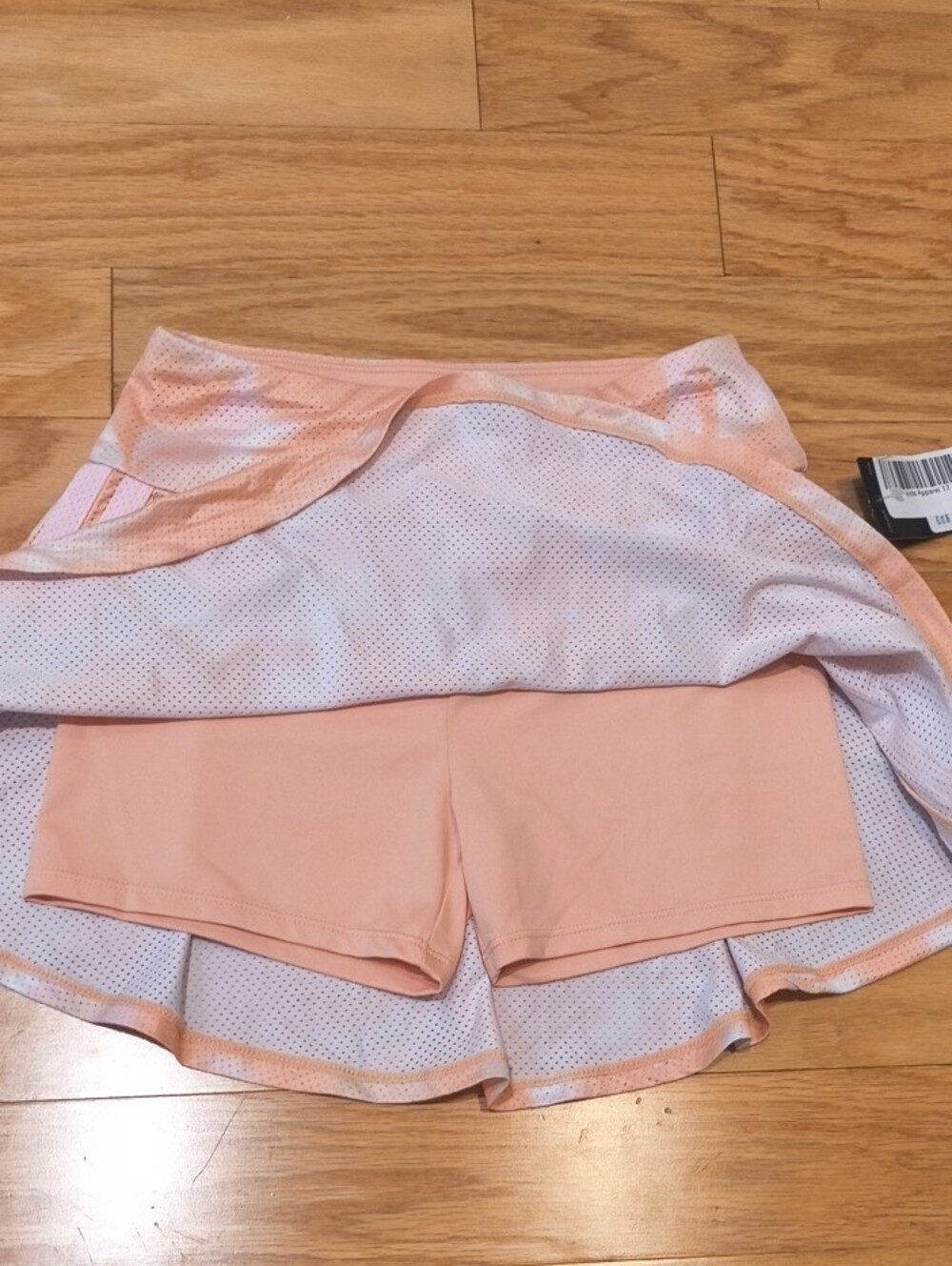 adidas Peach & Pink Tie-Dye Mesh Skort Size M 10/12 NWT - Picture 5 of 6